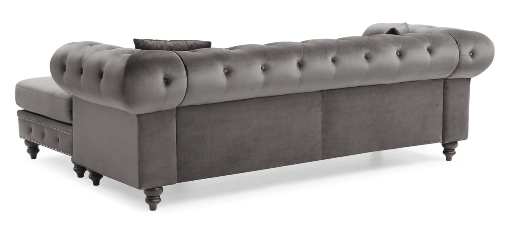 Nola G0350B-SC Sofa Chaise (Without Ottoman) , DARK GRAY