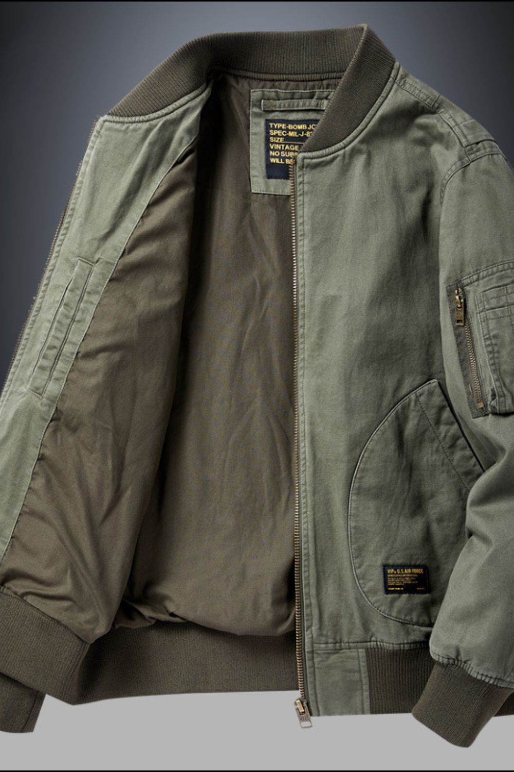 Zip Up Baseball Collar Bomber Jacket