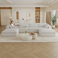 157.6'Cloud Sofa,Corduroy Fabric,Deep Seat Couches,Double-layer design,Removable  Cushion,No Assembly,DIY Combination for Living room, Bedroom,Conference room ,Apartment,White
