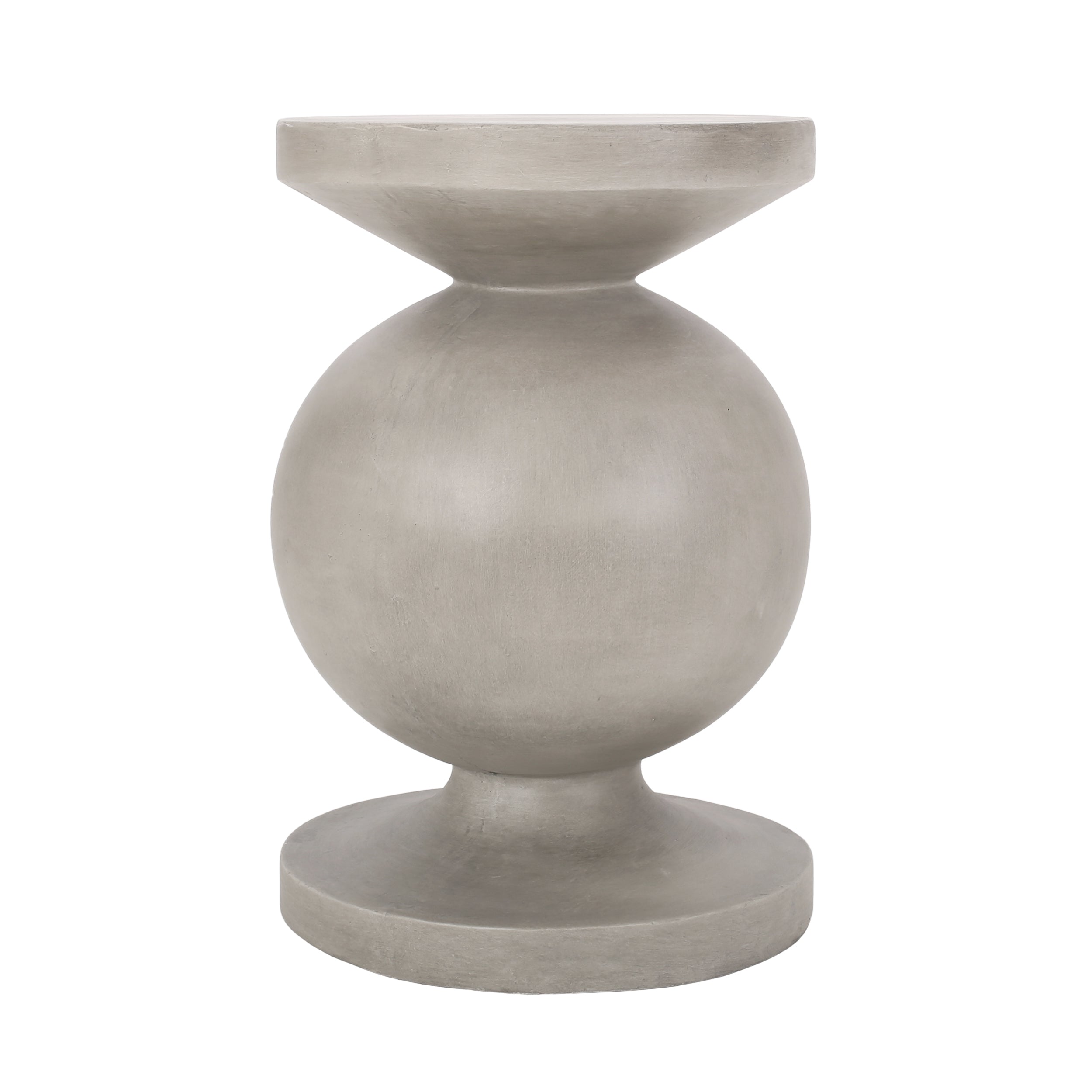 Modern End Table with Pedestal Base in Natural Magnesium Oxide, 17.25' x 17.25' x 26.50'