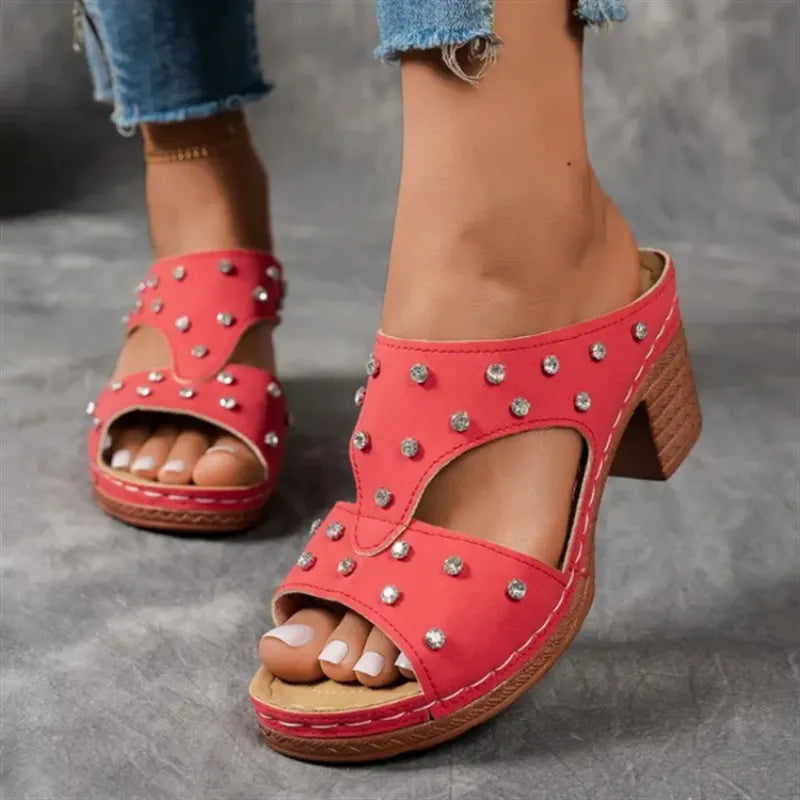 Open Toe Block Heel Sandals