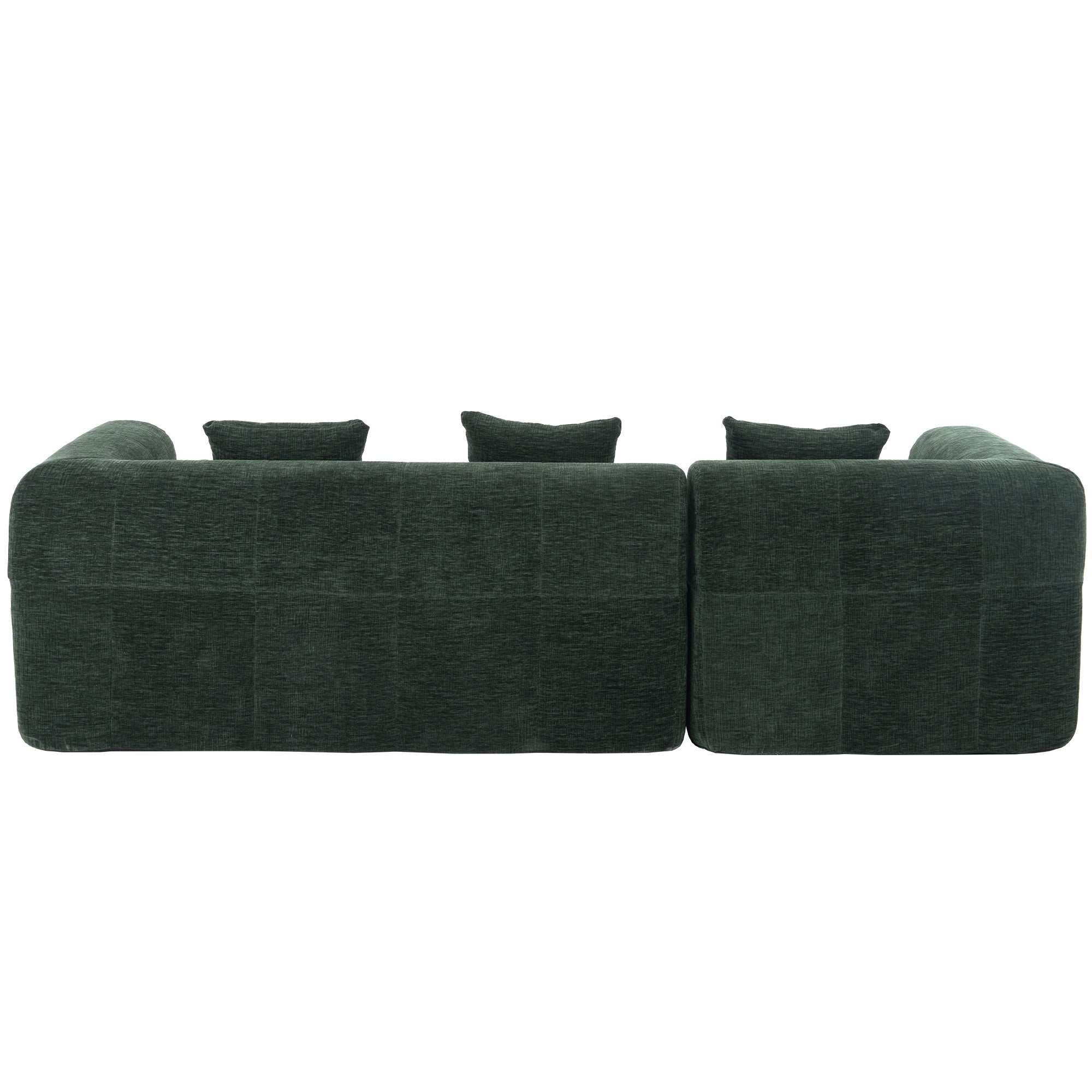 Modern Modular Sectional Sofa with Deep Seating, Green Chenille Fabric, 101.2'