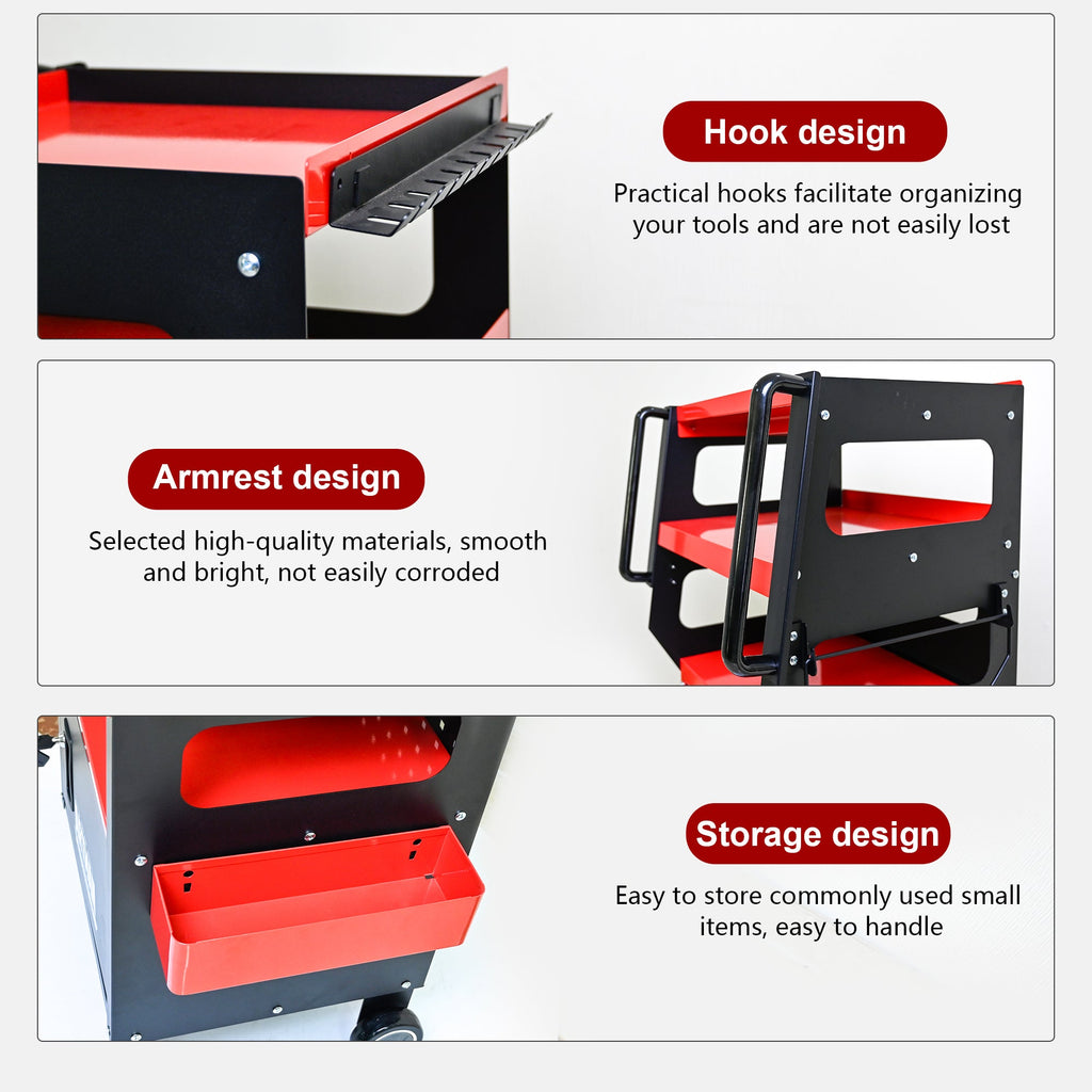 4 Level Multi-Purpose Trolley for Diagnostics - Black + Red