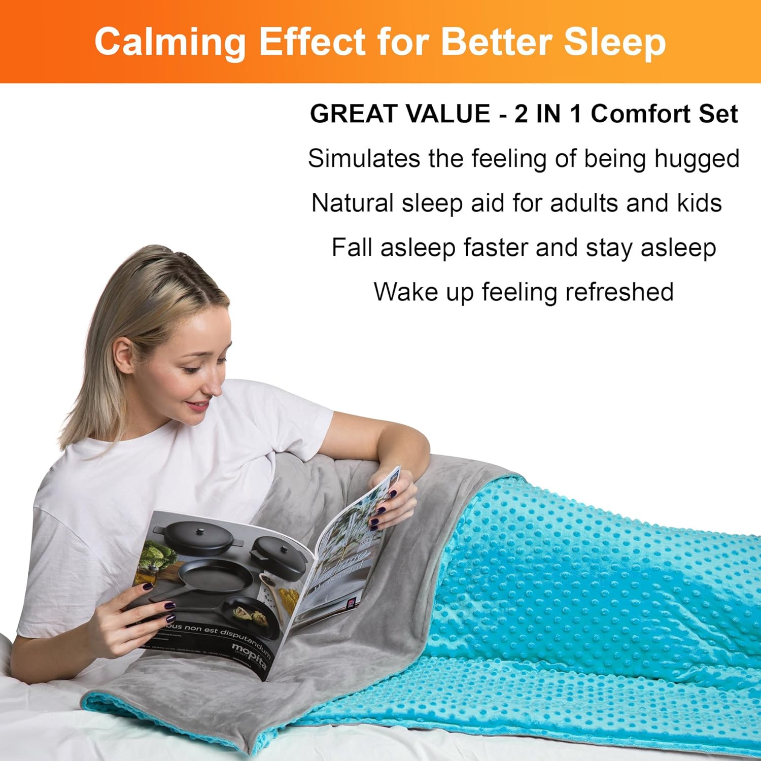 10 Lbs 48'' x 72'' Weighted Blanket for Kids with Removable Cover