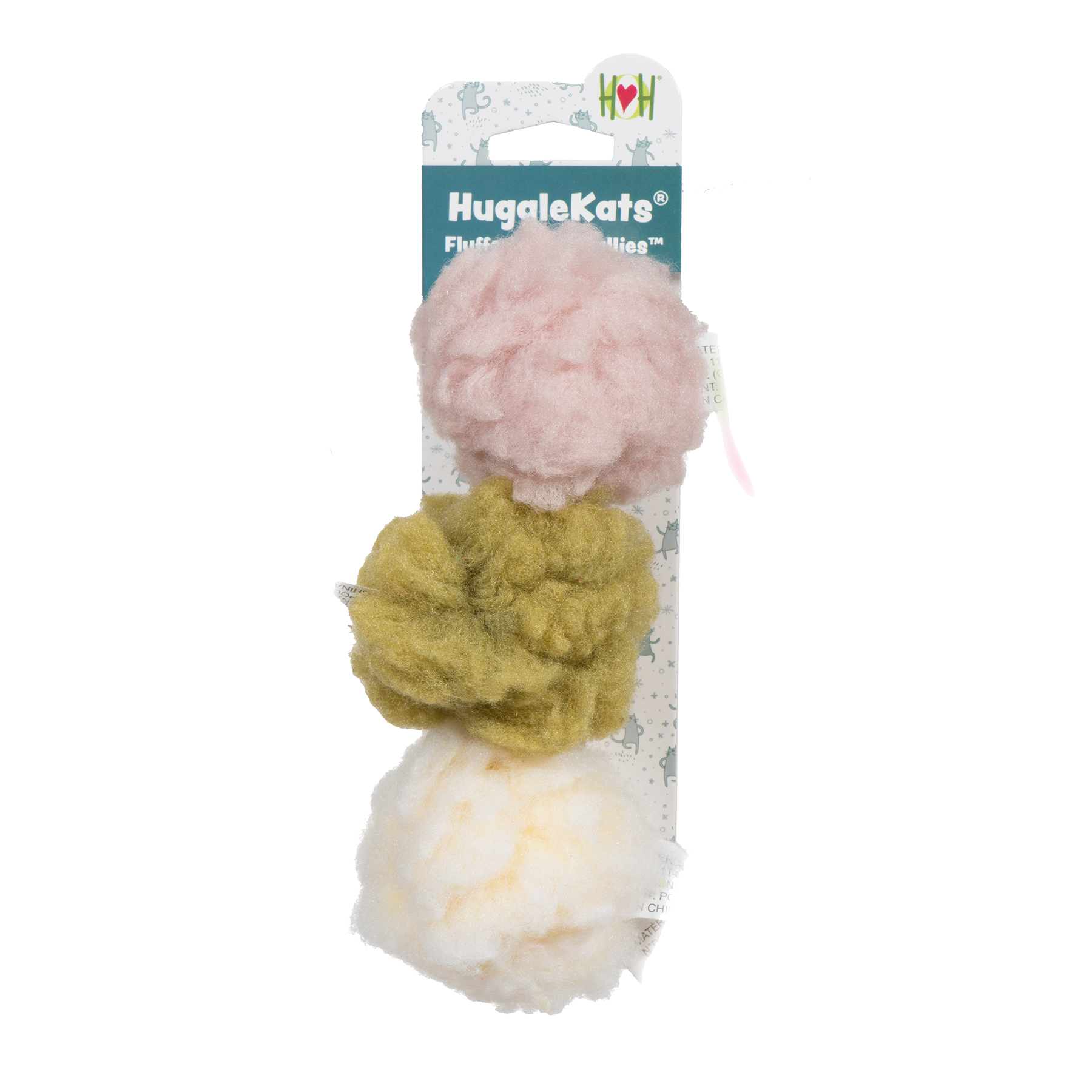 HuggleKats® FlufferFleece™ Ballies Plush Cat Toys, 3 Pack