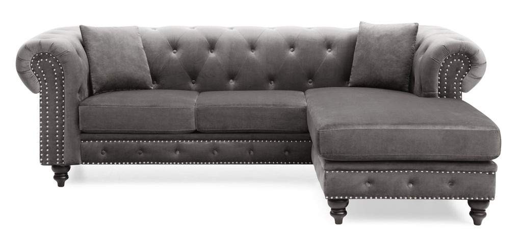 Nola G0350B-SC Sofa Chaise (Without Ottoman) , DARK GRAY