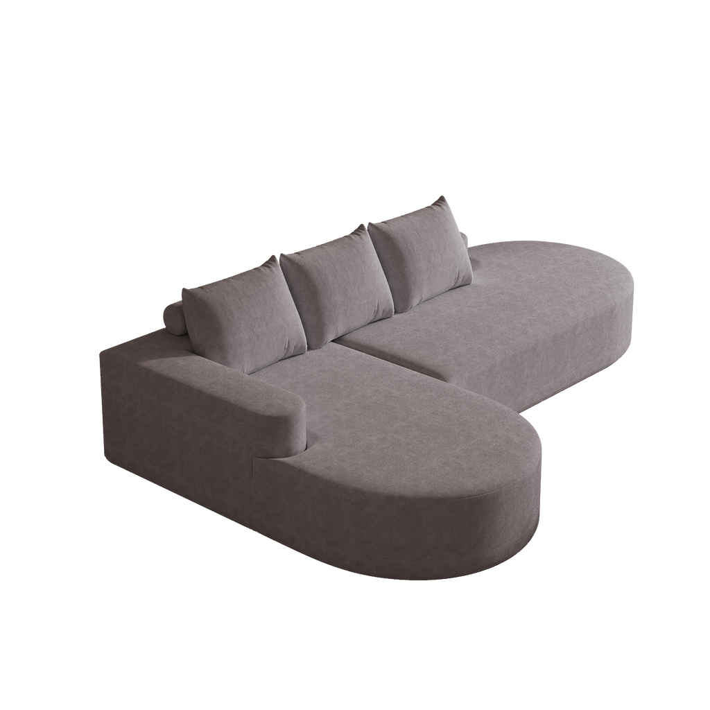 Modern Curved sofa ,Chenille Upholstered Sectional Sofa Couch Set,Modular 108.5' L Shaped Sectional Living Room Sofa Set With 3 Pillows,Free Combination Sofa Couch for Living Room,Bedroom