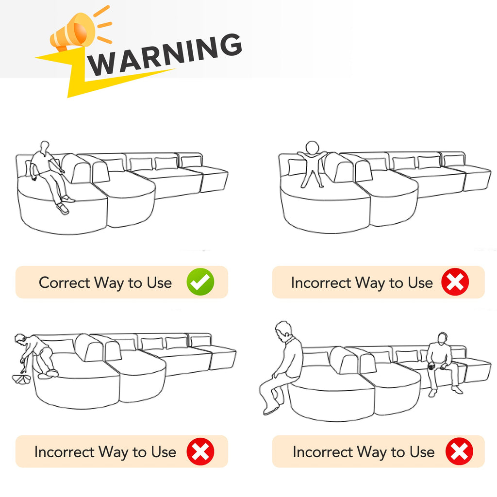 144' Upholstered Sofa Free-combined Sofa Couch with Two Chaise Lounge and Five Back Pillows for Living Room(Old SKU: N719S001600A), Beige