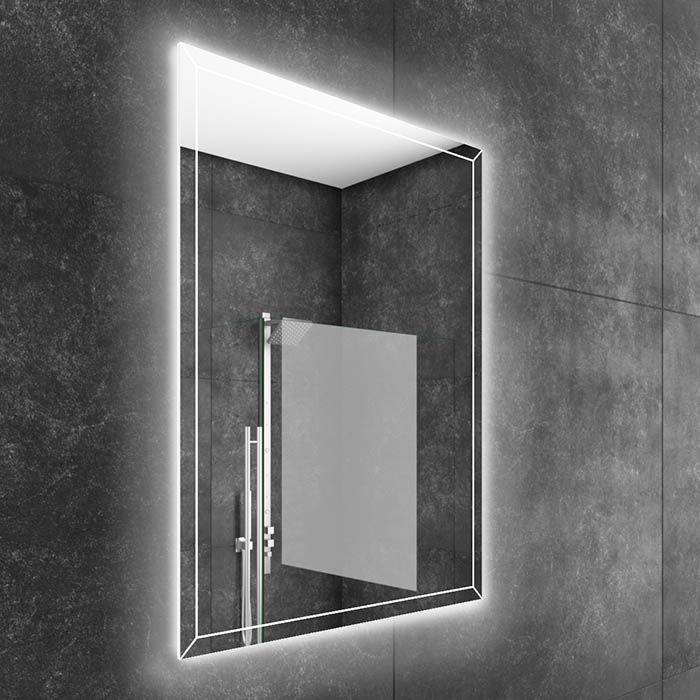 LED Bathroom Mirror – Geometric Backlit Vanity Mirror, Modern Lighted Wall Mirror