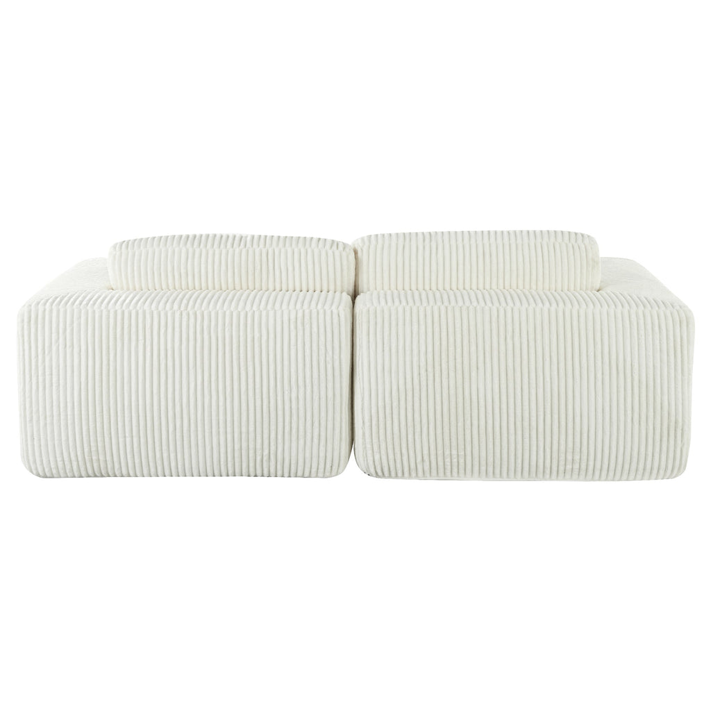 U_Style Corduroy Double Sofa Bed with 2 Pillows, Perfect for Living Rooms, Apartments, Offices