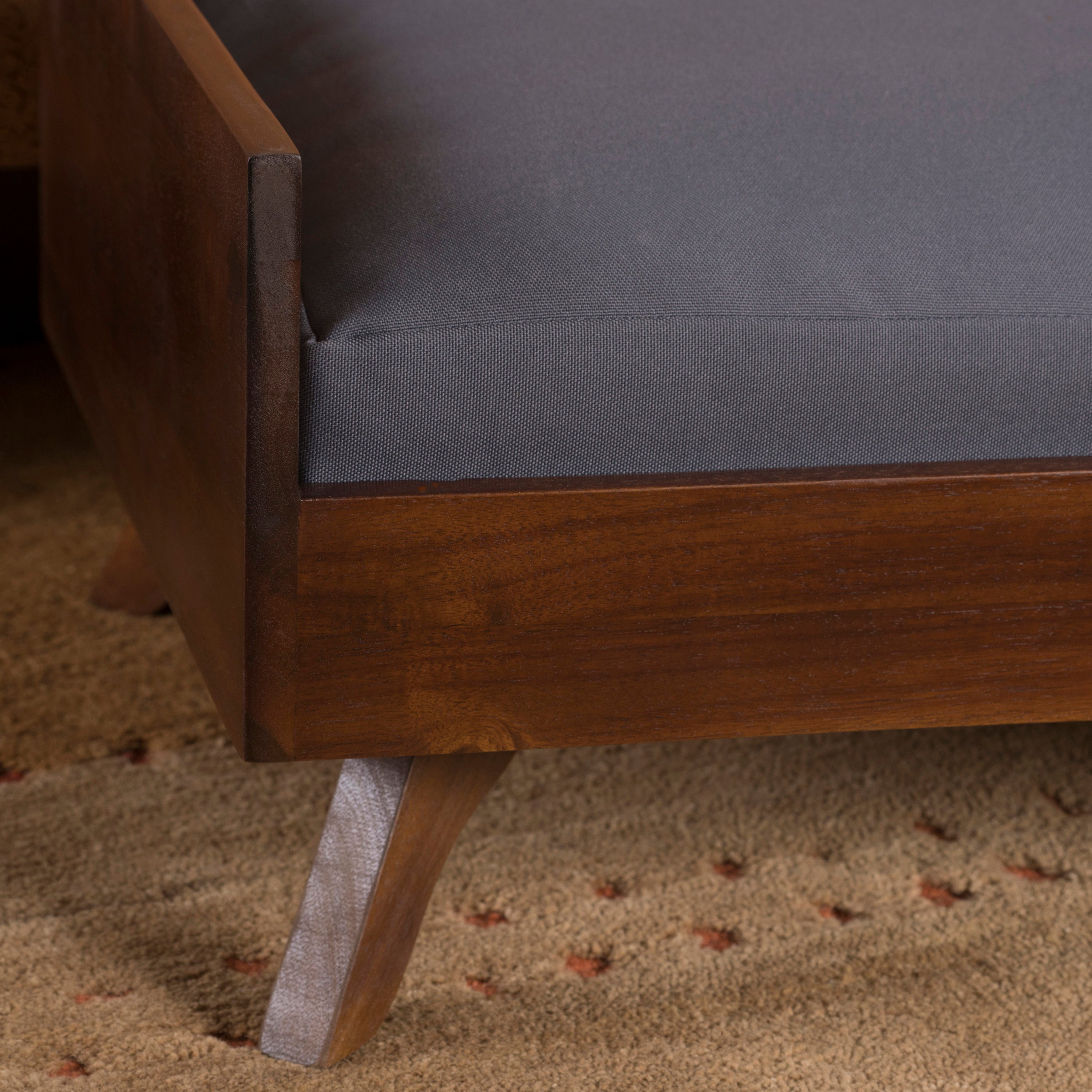 Acacia Wood Dog Bed with High-quality Mattress