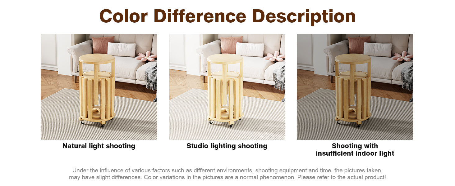 100% solid wood stackable stools set of 4, wooden stools, 18-inch stools, stacking stools, nesting tables, sturdy and durable, no installation required, top stackable round side table