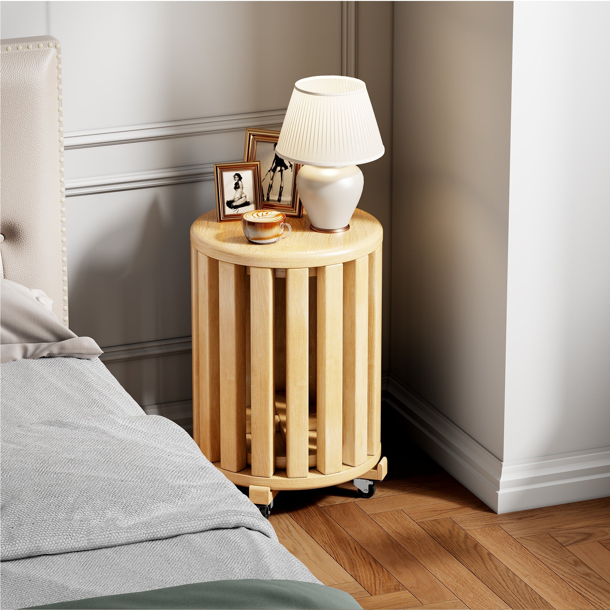 100% solid wood stackable stools set of 4, wooden stools, 18-inch stools, stacking stools, nesting tables, sturdy and durable, no installation required, top stackable round side table