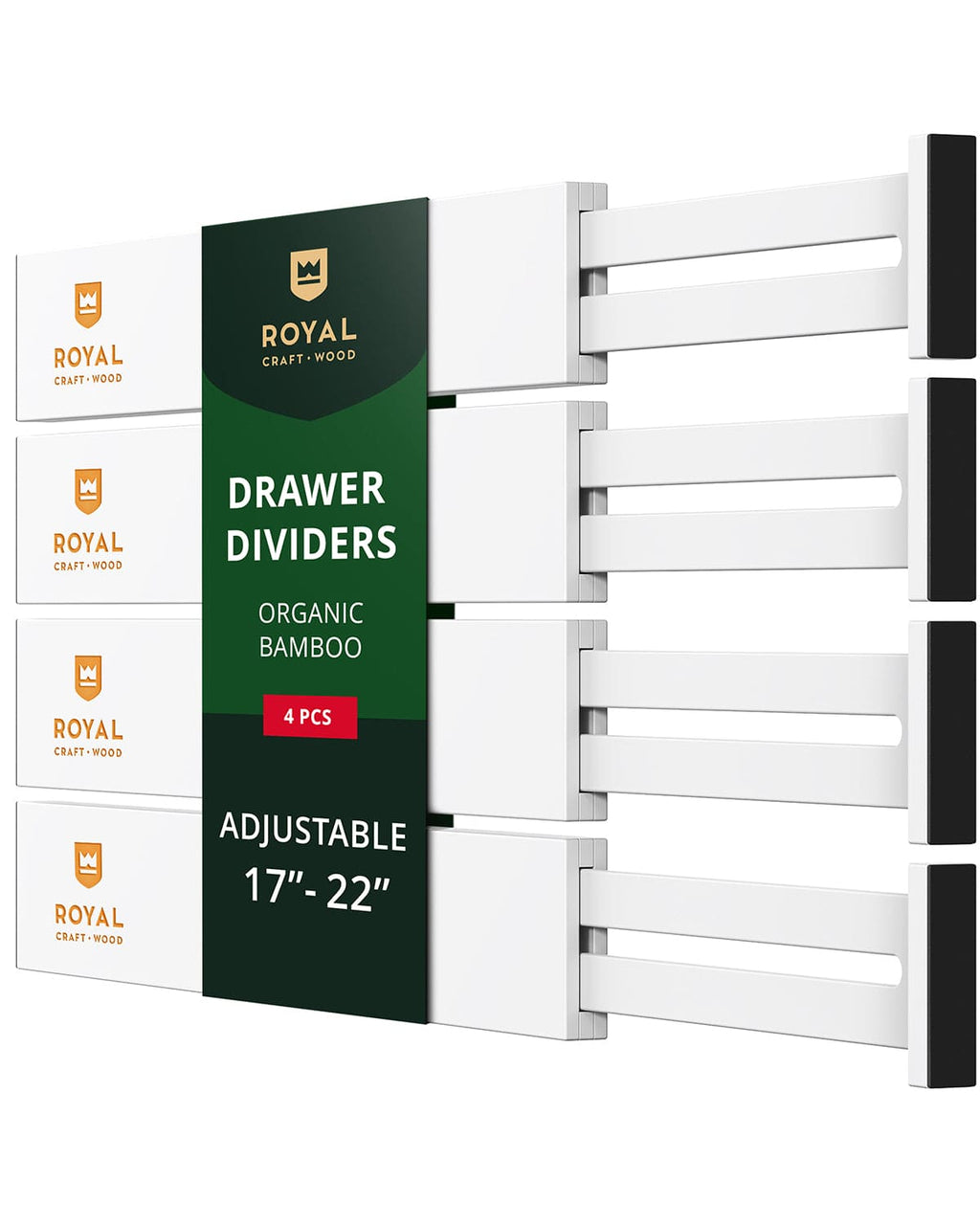 Drawer Dividers 22”, White