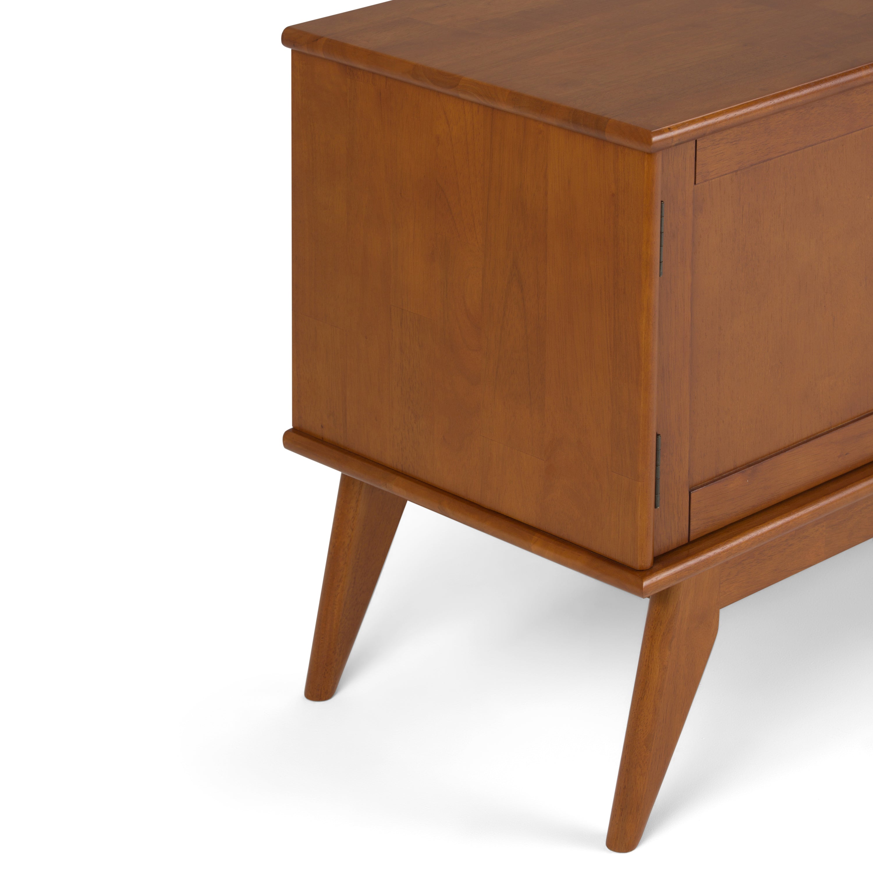 Draper - Mid Century Low TV Media Stand - Teak Brown