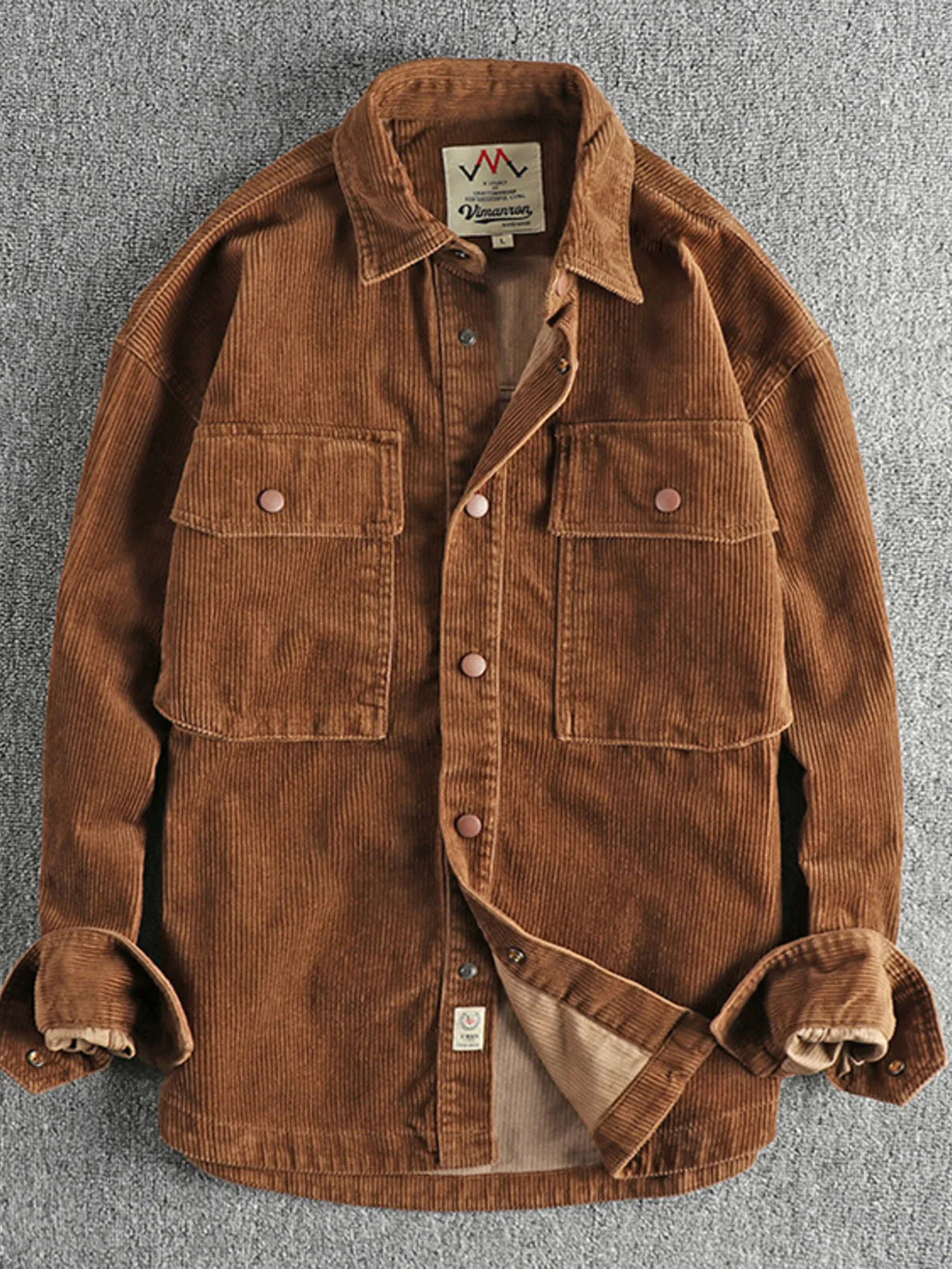 Corduroy Button Up Long Sleeve Jacket