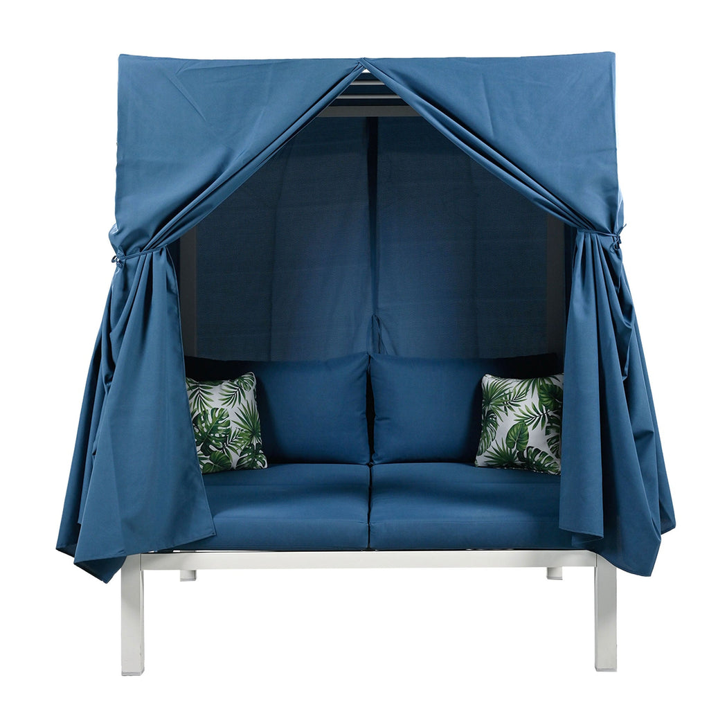 U_Style  Outdoor Patio Sunbed with Curtains, High Comfort, Suitable for Multiple Scenarios