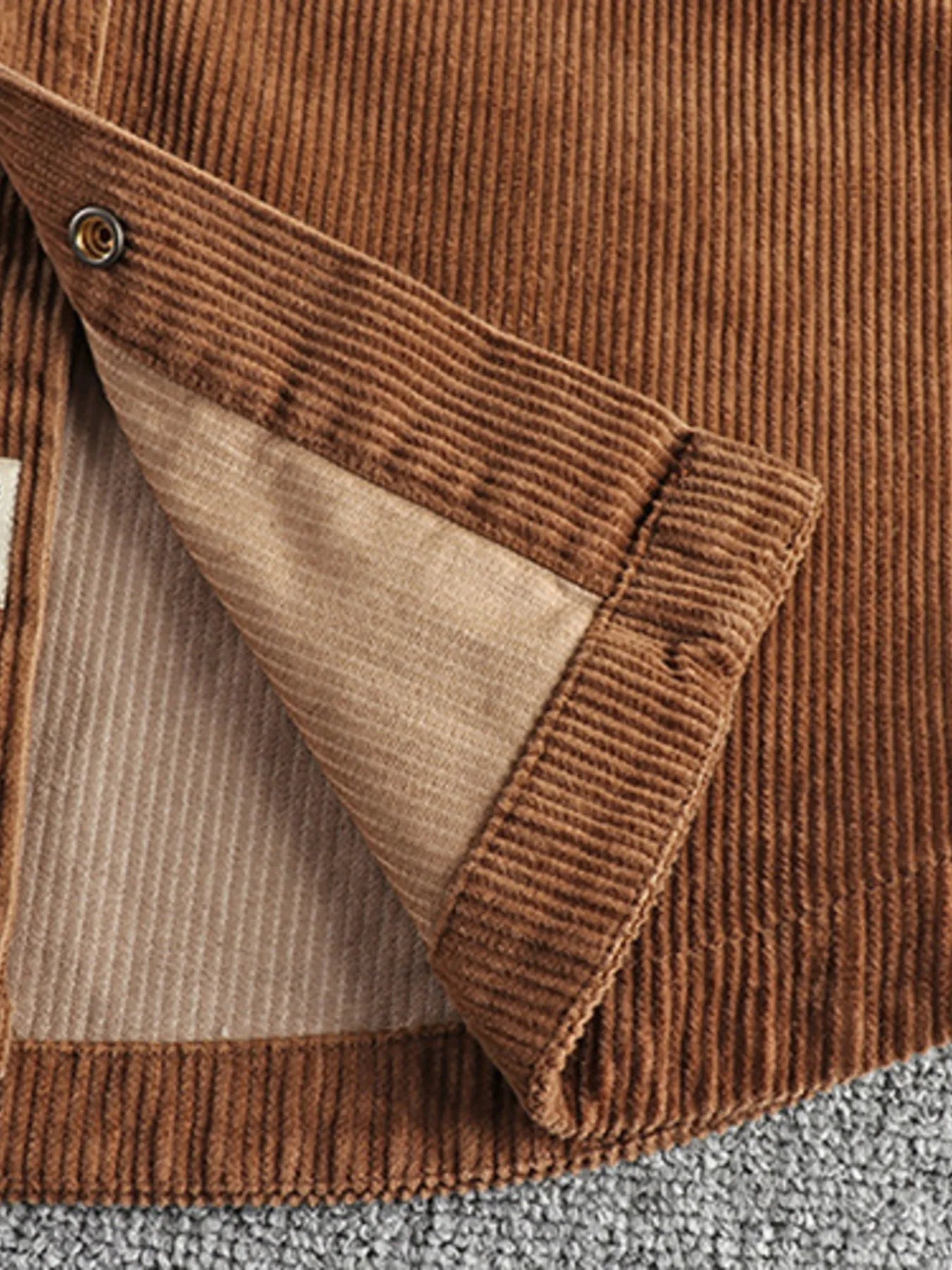 Corduroy Button Up Long Sleeve Jacket
