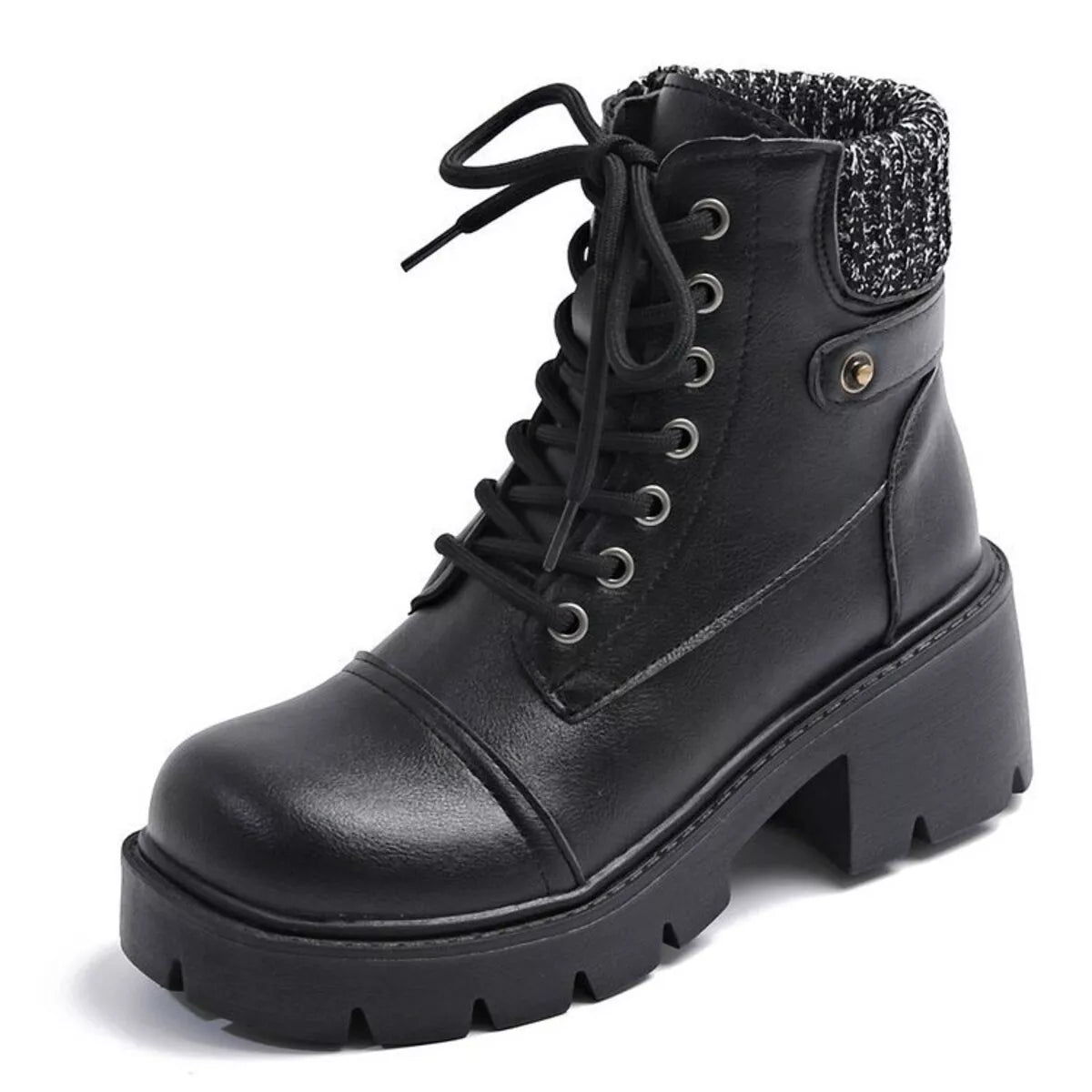 Round Toe Block Heels Boots