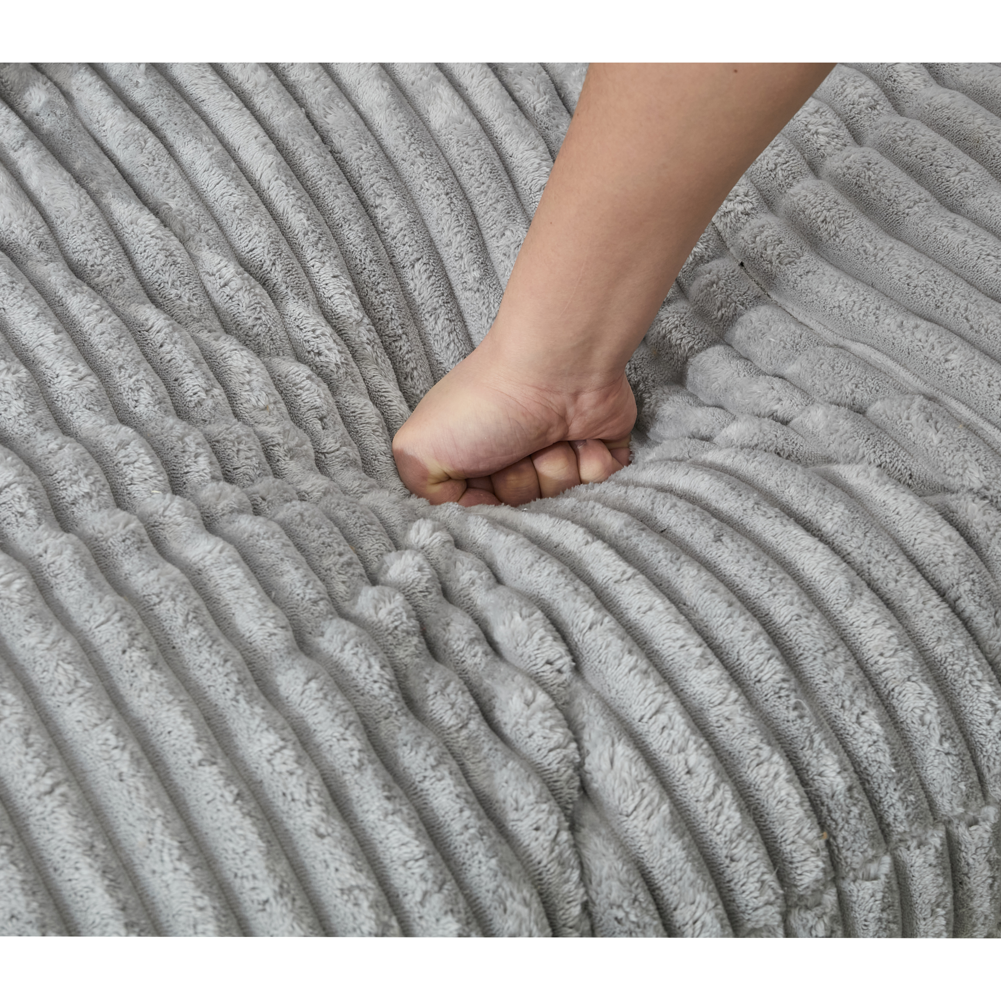 127''  Large Sectional Sofa ,Elegant Curved Design ,High-Resilience Foam ,Ten Back Cushions,L-Shape Left Sofa,No Assembly  Required , (Gray-Soft Corduroy Fabric)