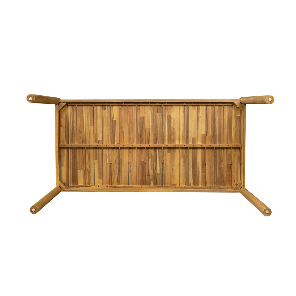 Classic Patio Dining Table, Acacia Wood, Light Teak Finish