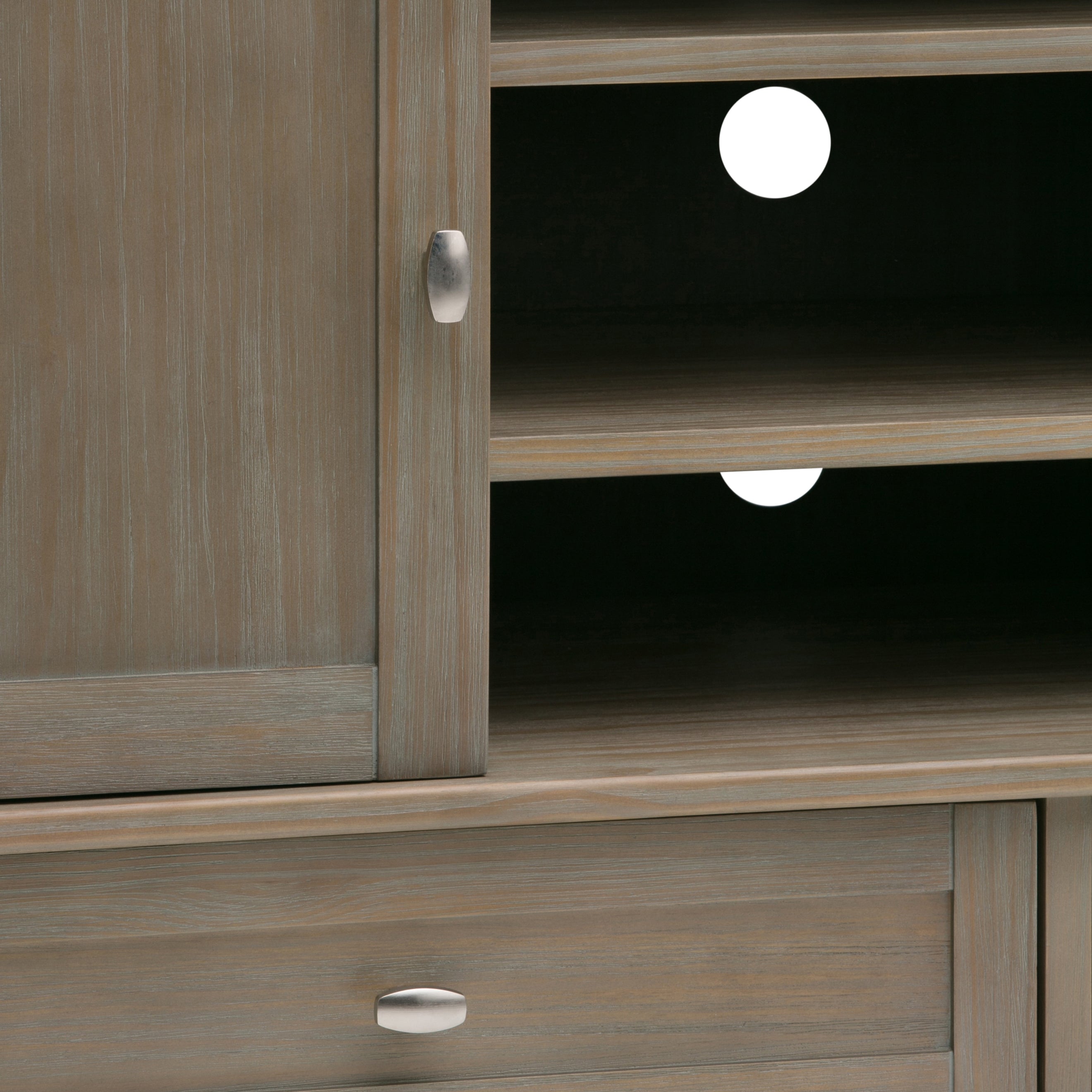 Warm Shaker - TV Media Stand - Distressed Grey