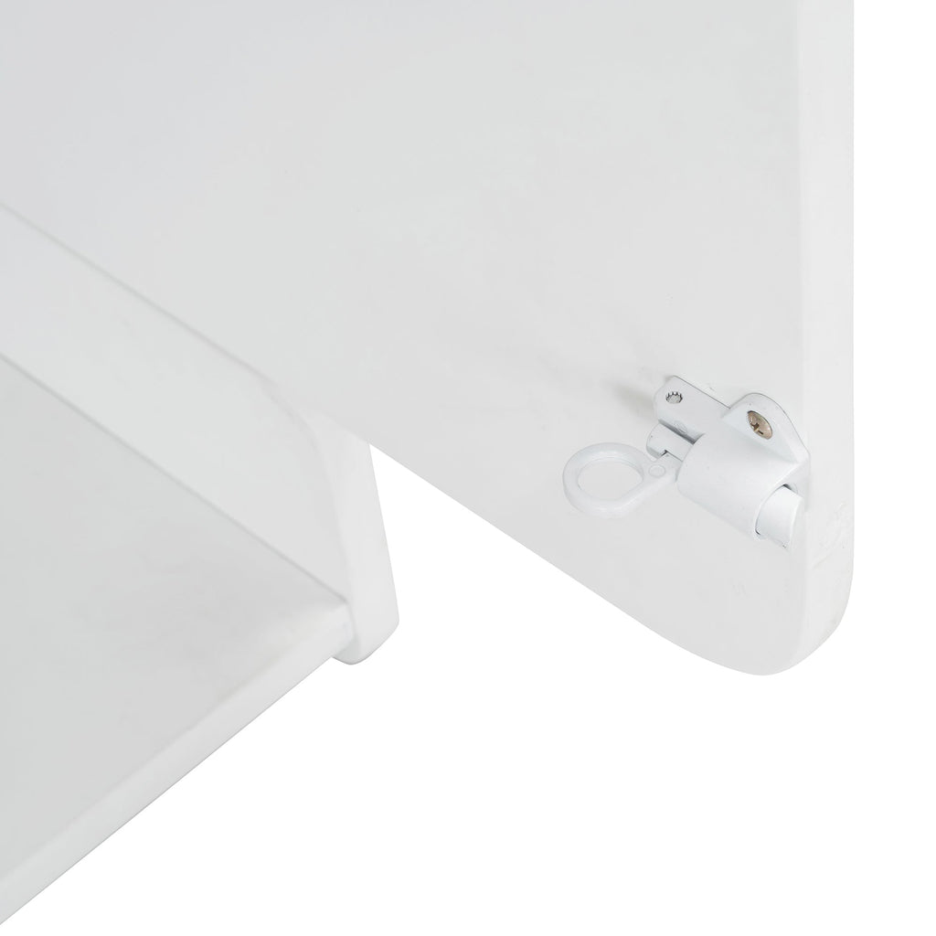 Twin Size Murphy Bed Wall Bed with Wardrobe, Cabinet and Desk, White