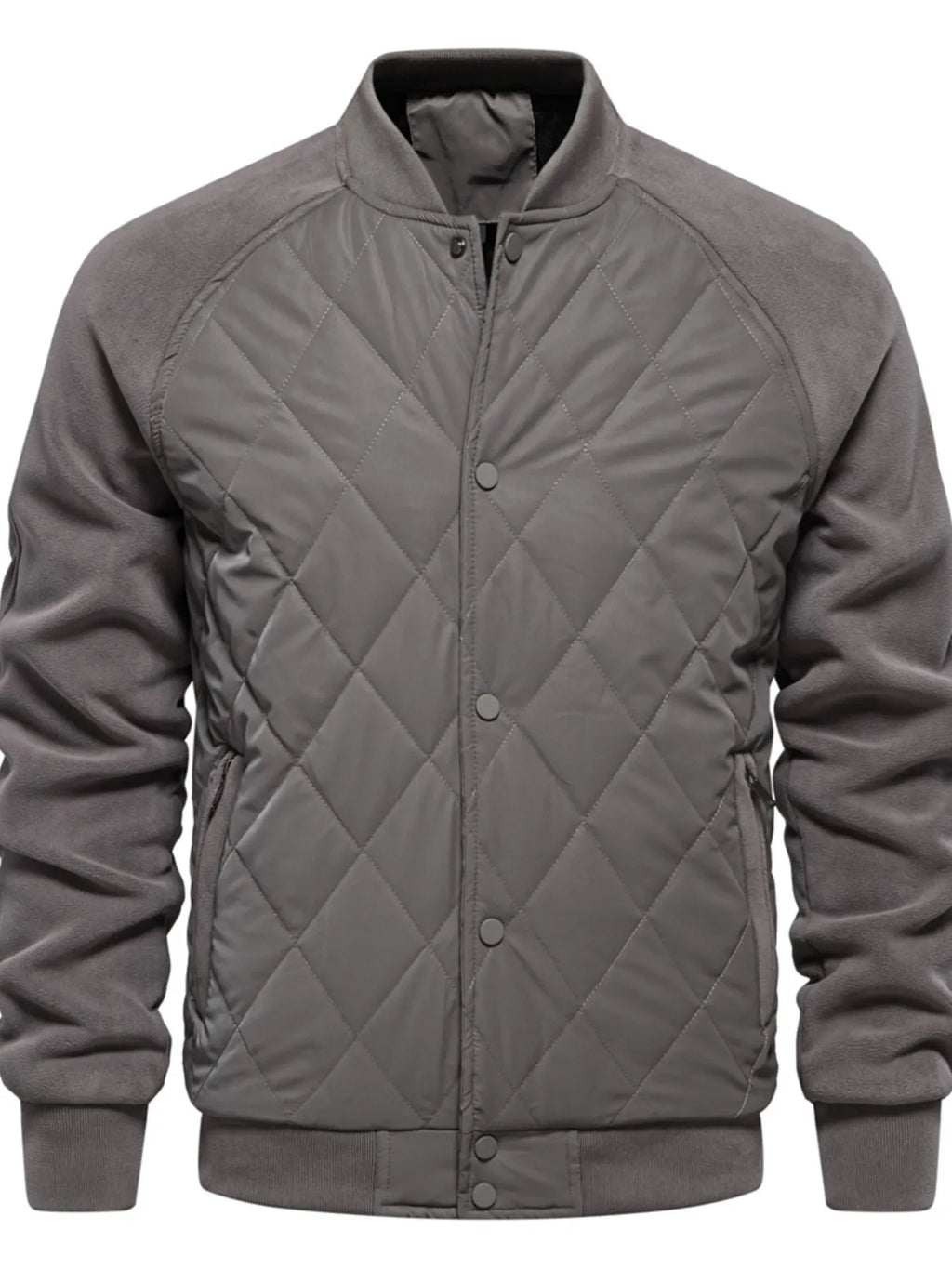 Quilted Snap Down Long Sleeve Jacket