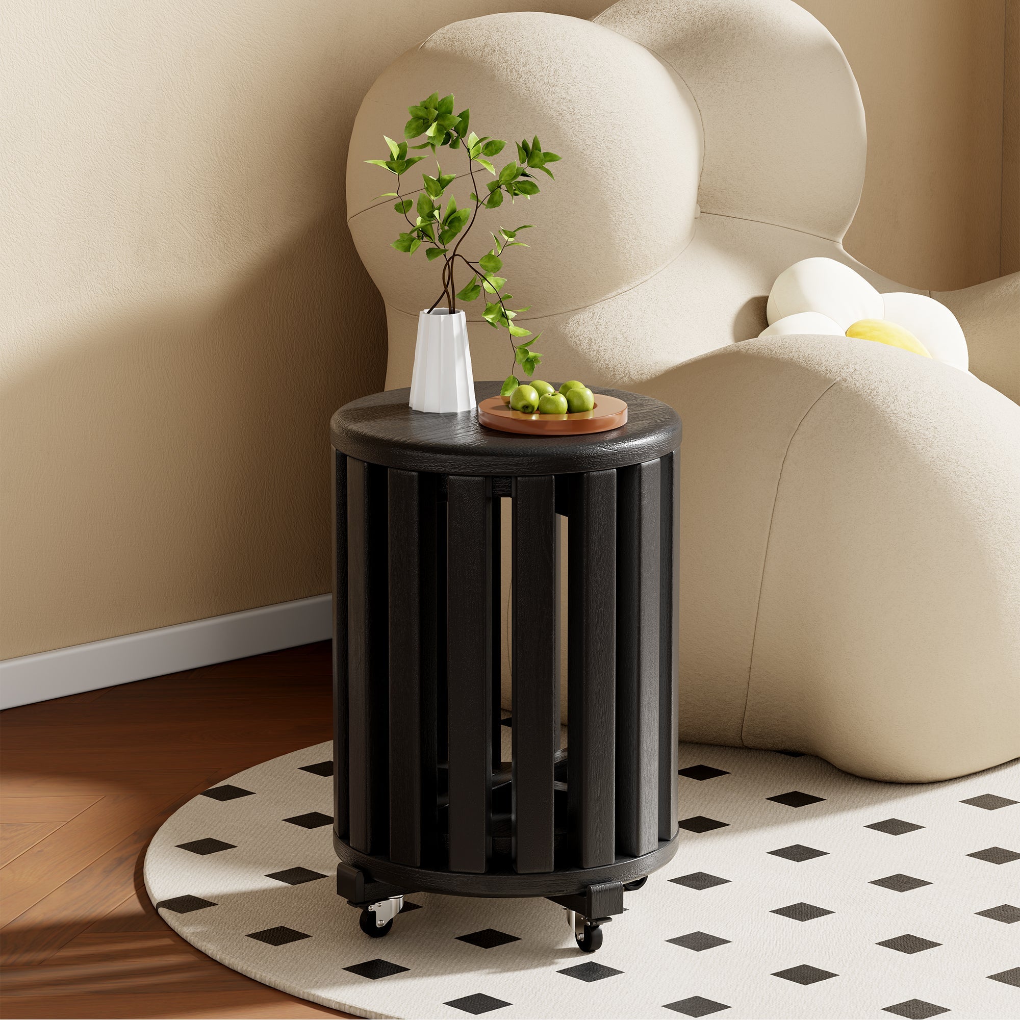 100% solid wood stackable stools set of 4, wooden stools, 18-inch stools, stacking stools, nesting tables, sturdy and durable, no installation required, top stackable round side table