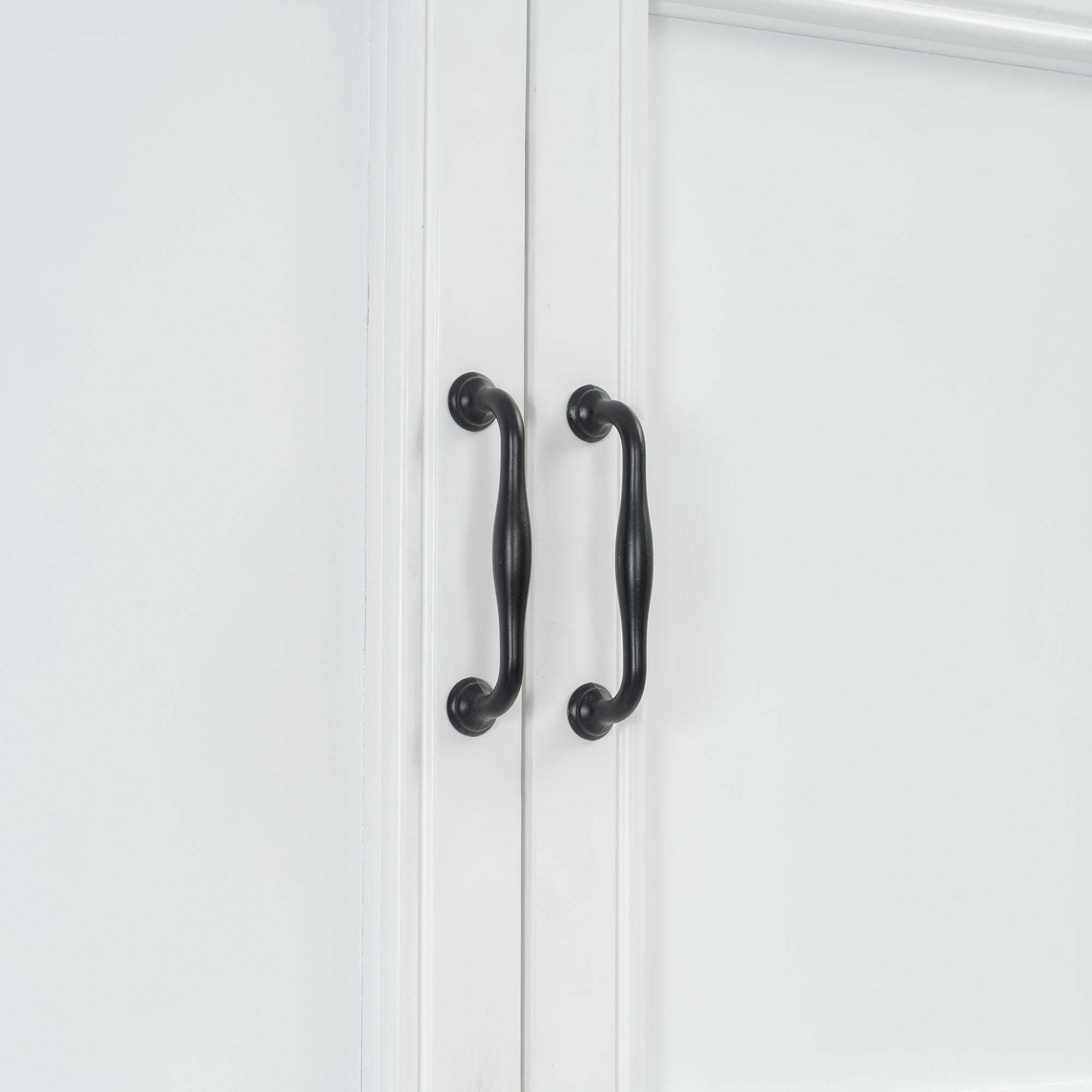 Twin Size Murphy Bed Wall Bed with Wardrobe, Cabinet and Desk, White