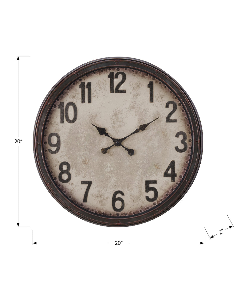 Clocks, 20' Round, Wall Clock, Antique Brown, Transitional