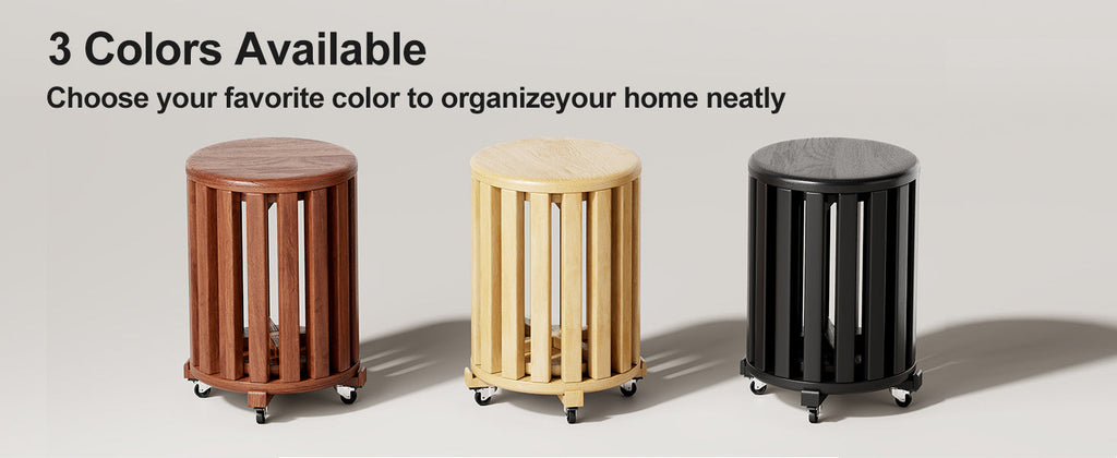 100% solid wood stackable stools set of 4, wooden stools, 18-inch stools, stacking stools, nesting tables, sturdy and durable, no installation required, top stackable round side table