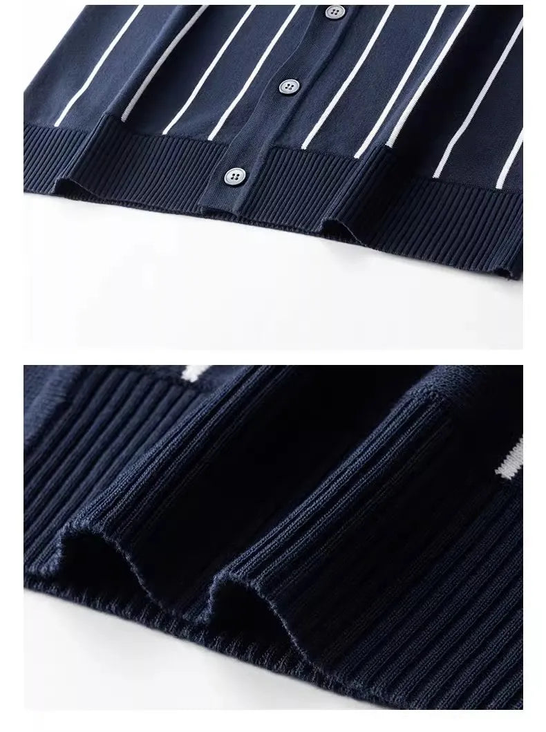 Striped Button Up Top Plus Size