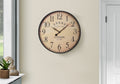 Clocks, 20' Round, Wall Clock, Antique Brown, Transitional