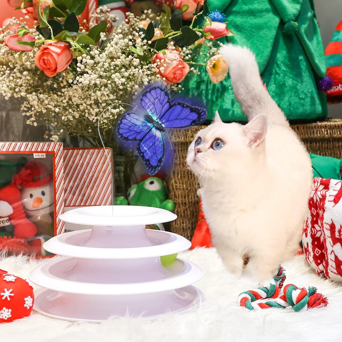 Interactives - Cat Toys - Tower Of Tracks With Butterfly