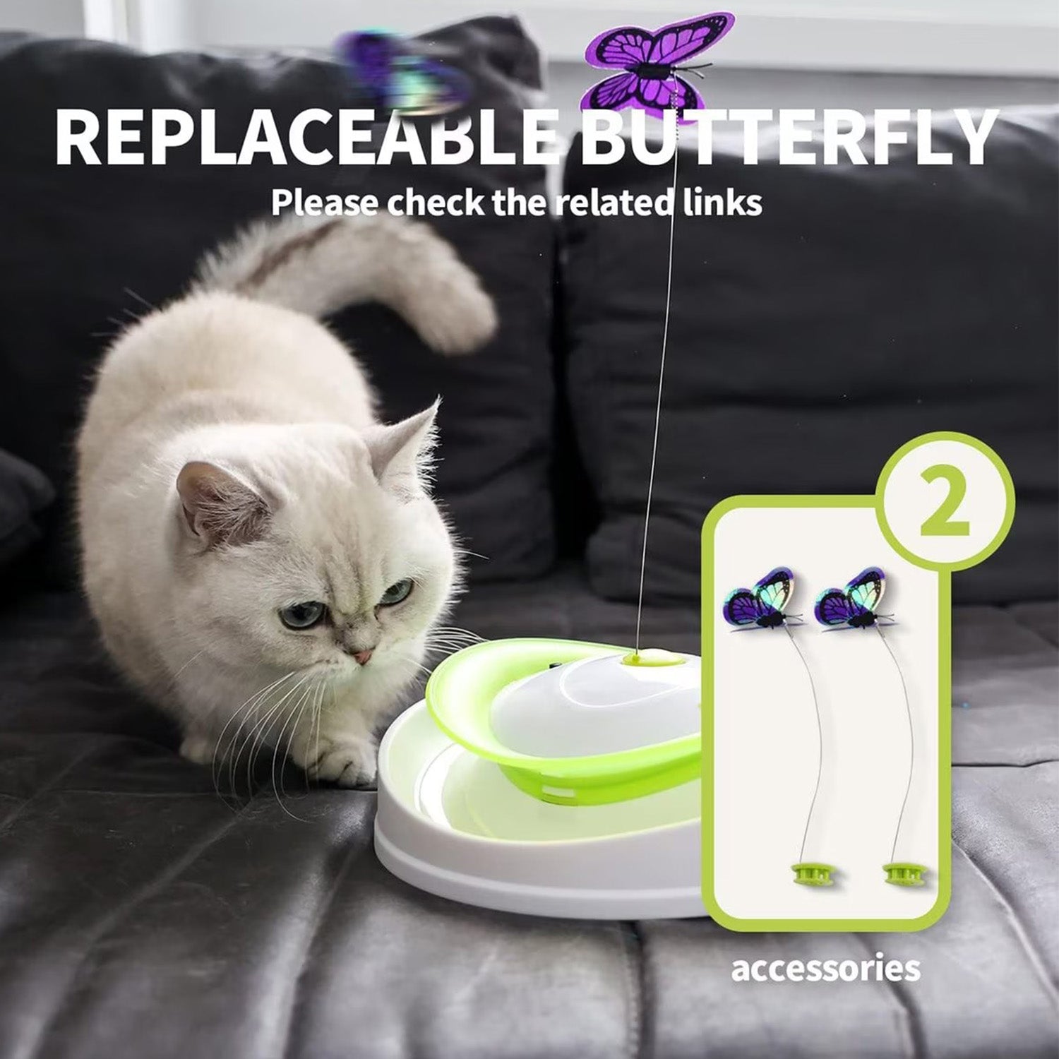 Interactives - Cat Toys - Roll Around Flutter Bug for Enrichment