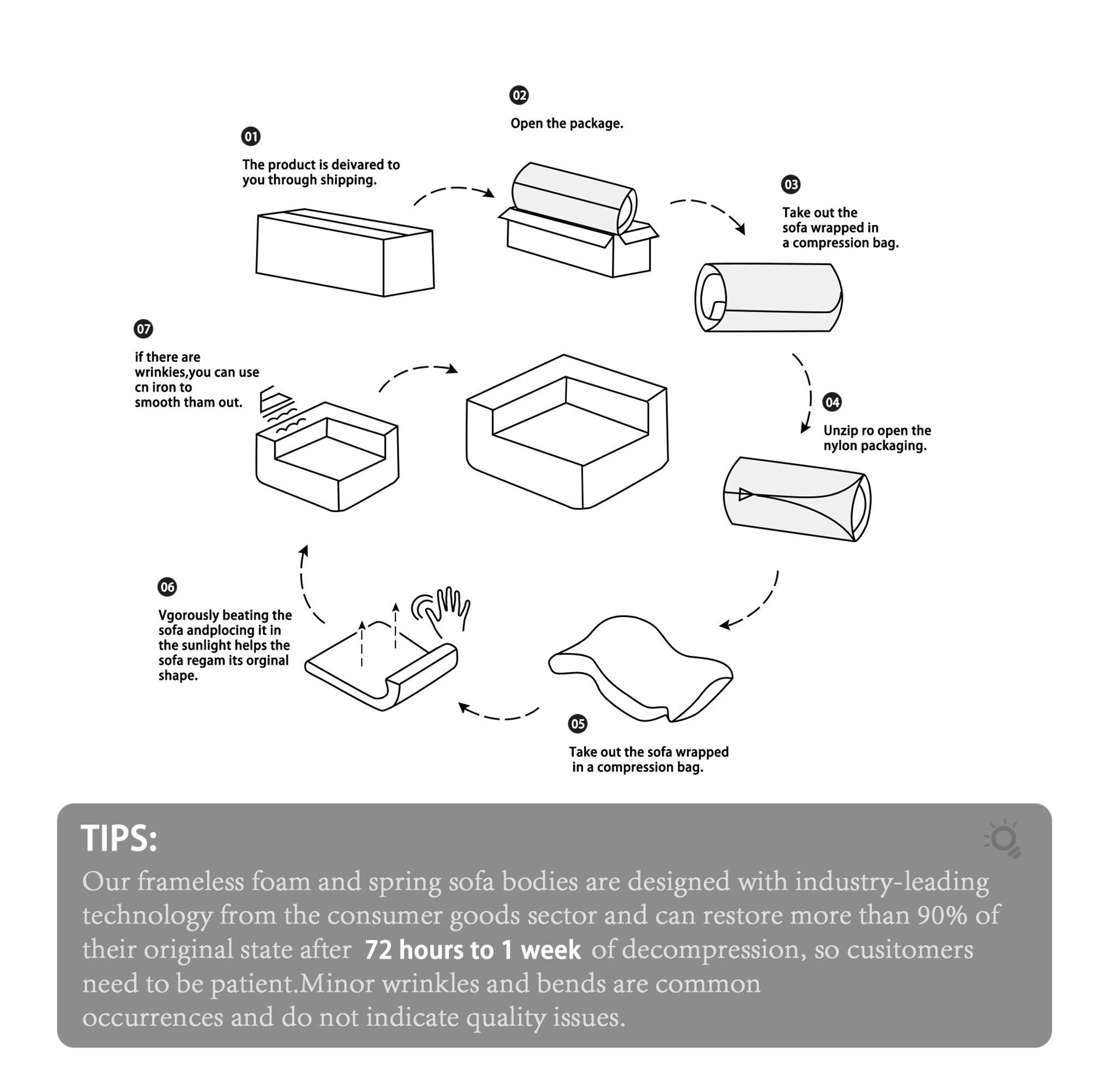 142' Cloud Sectional Couch with Comfy Chaise,U Shaped Modern Modular Sofa with Deep Seat,No Assembly Required Couch for Living Room Lounge,Beige