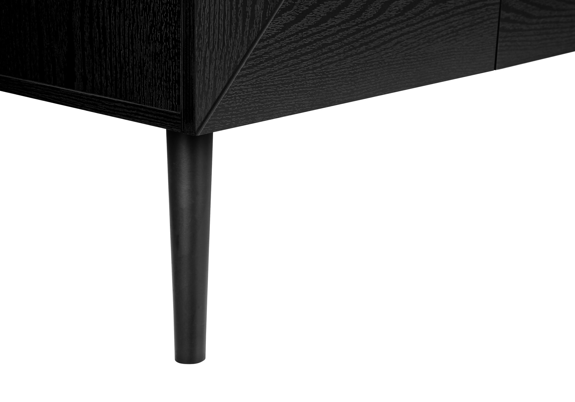 Tv Stand, 72 Inch, Console, Media Entertainment Center, Storage Drawer, Black Laminate, Mid Century, Modern