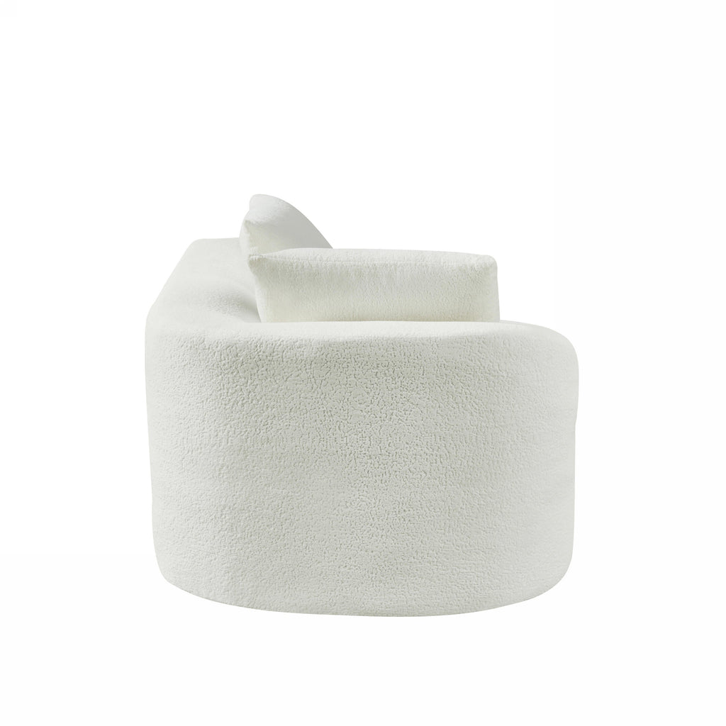 116' Modern Curved Sectional Sofa with High-Density Fully Compressed Sponge and Chaise Lounge, Pearl Upholstery, 2-Piece Set, Fully Assembled Right Hand Facing, Perfect for Living Room, Lounge