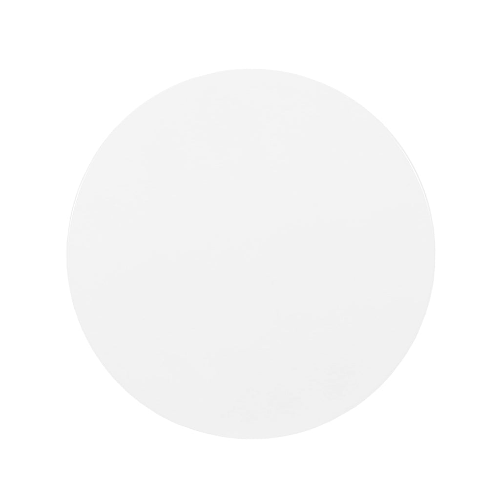 Modern Iron-Cut Design Metal End Table Set of 2 in White