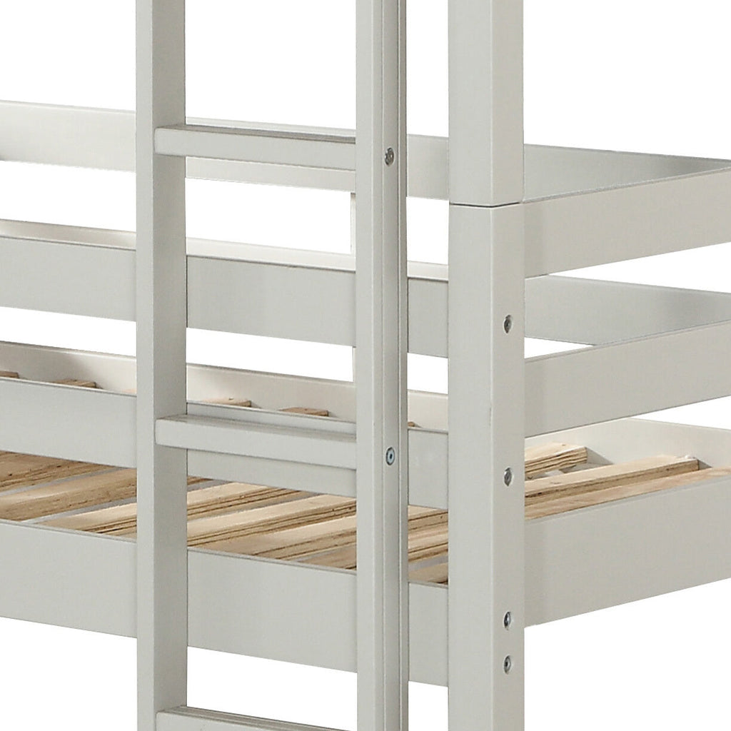 Light Grey Twin Triple Bunk Bed