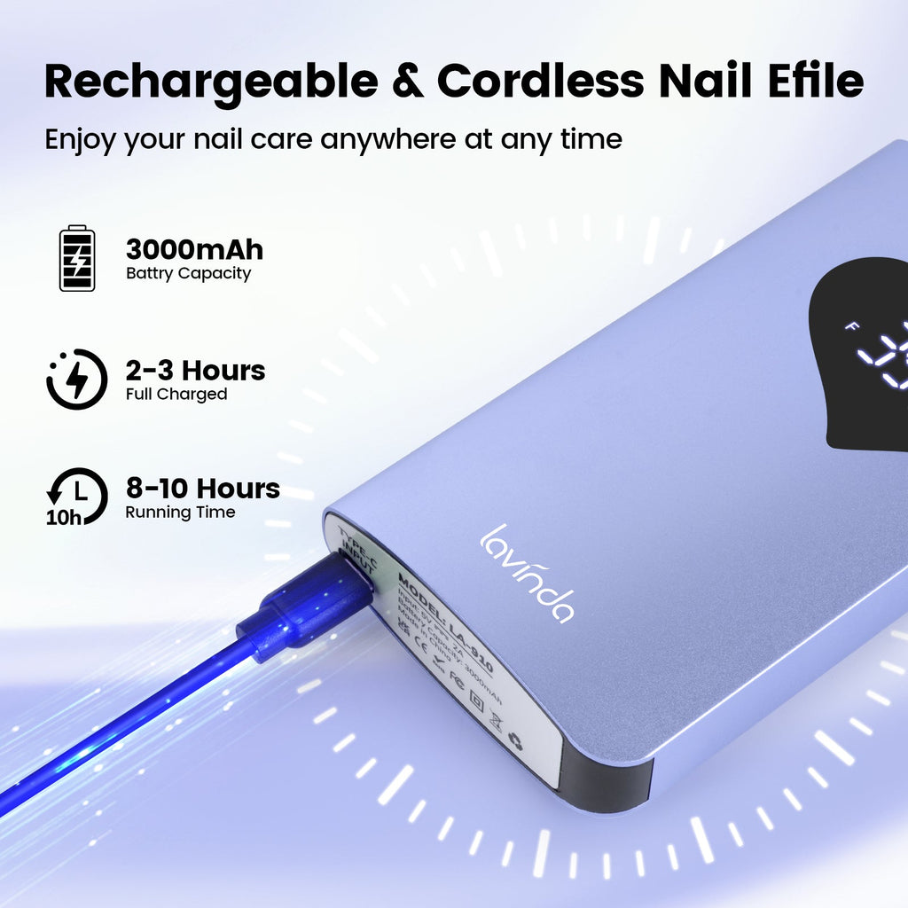 Wand™ Air Nail Drill - Purple - 35,000 RPM Rechargeable