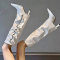 Point Toe Buckle Stiletto Boots