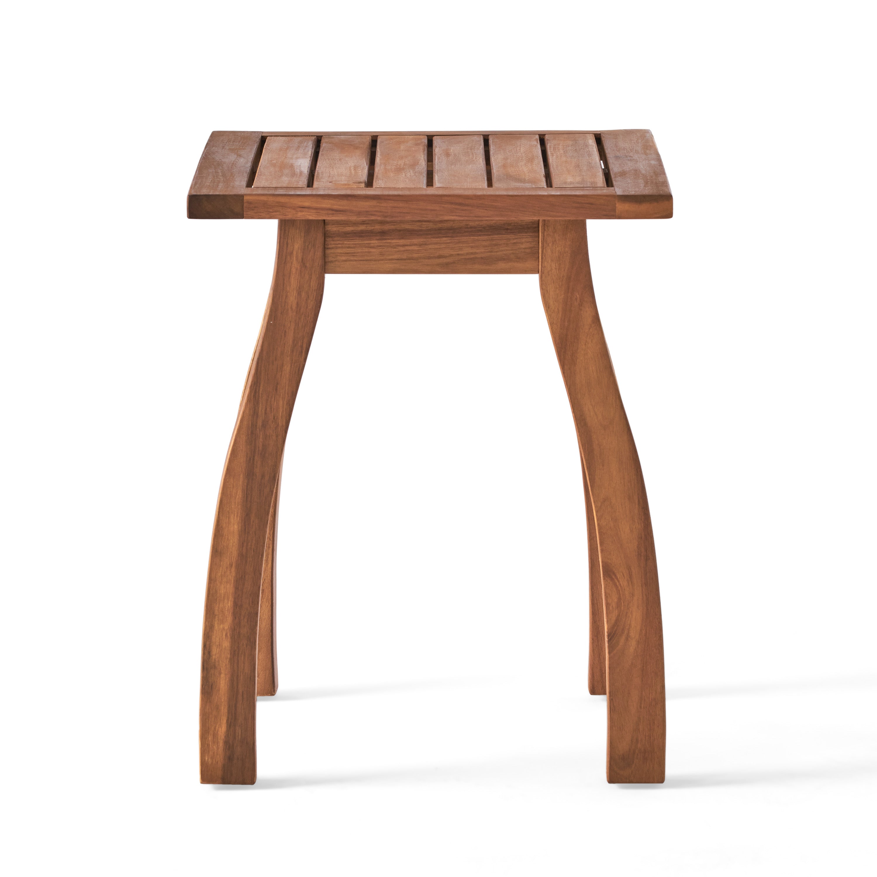 Kinesis Outdoor Side Table with Slatted Top and Wood Frame, Teak