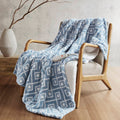 1 PCS 50x60' Dream Soft Heated Throw Blue Geo