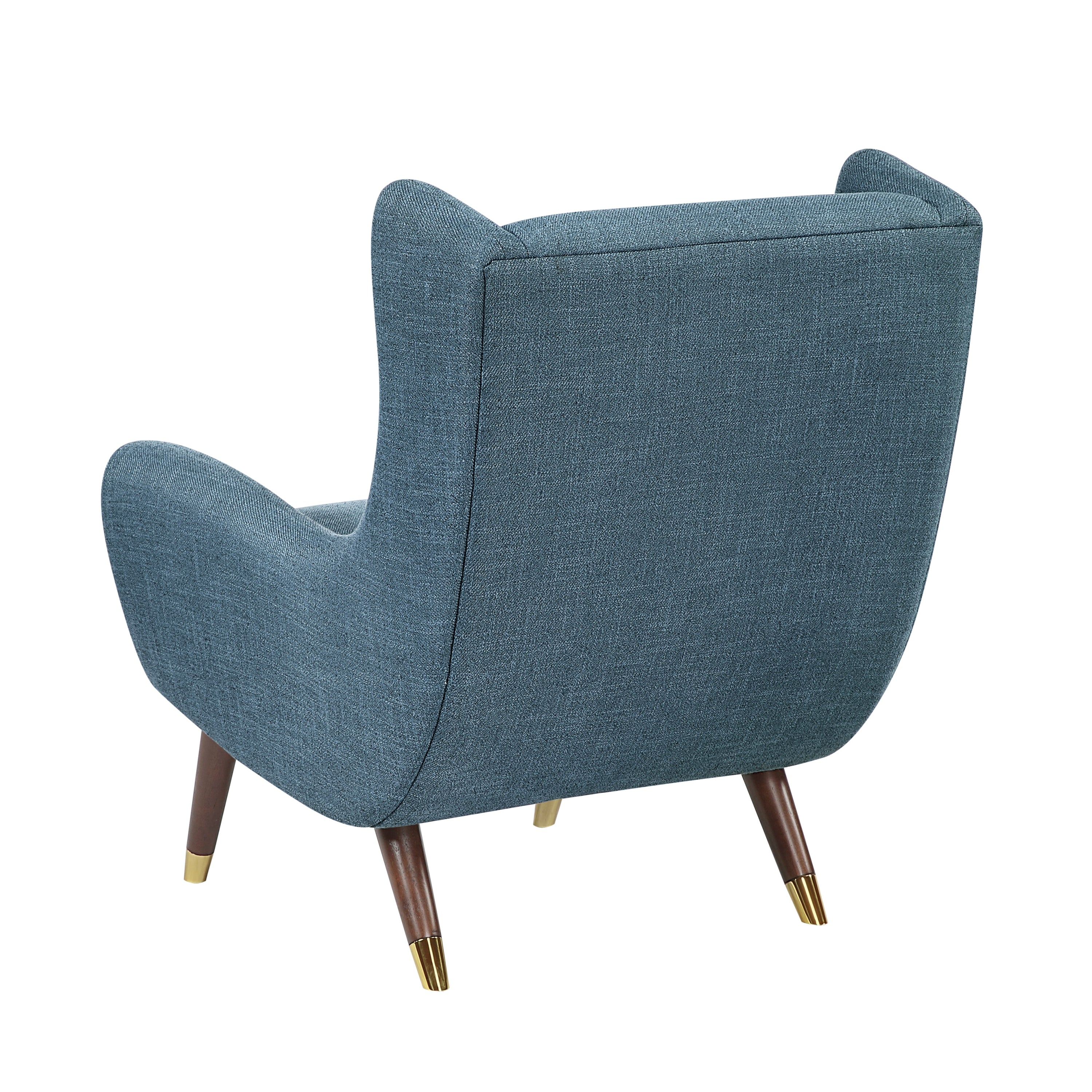 Modern Wingback Upholstered Blue Accent Chair 1pc Solid Wood Sleek Design Luxury Furniture