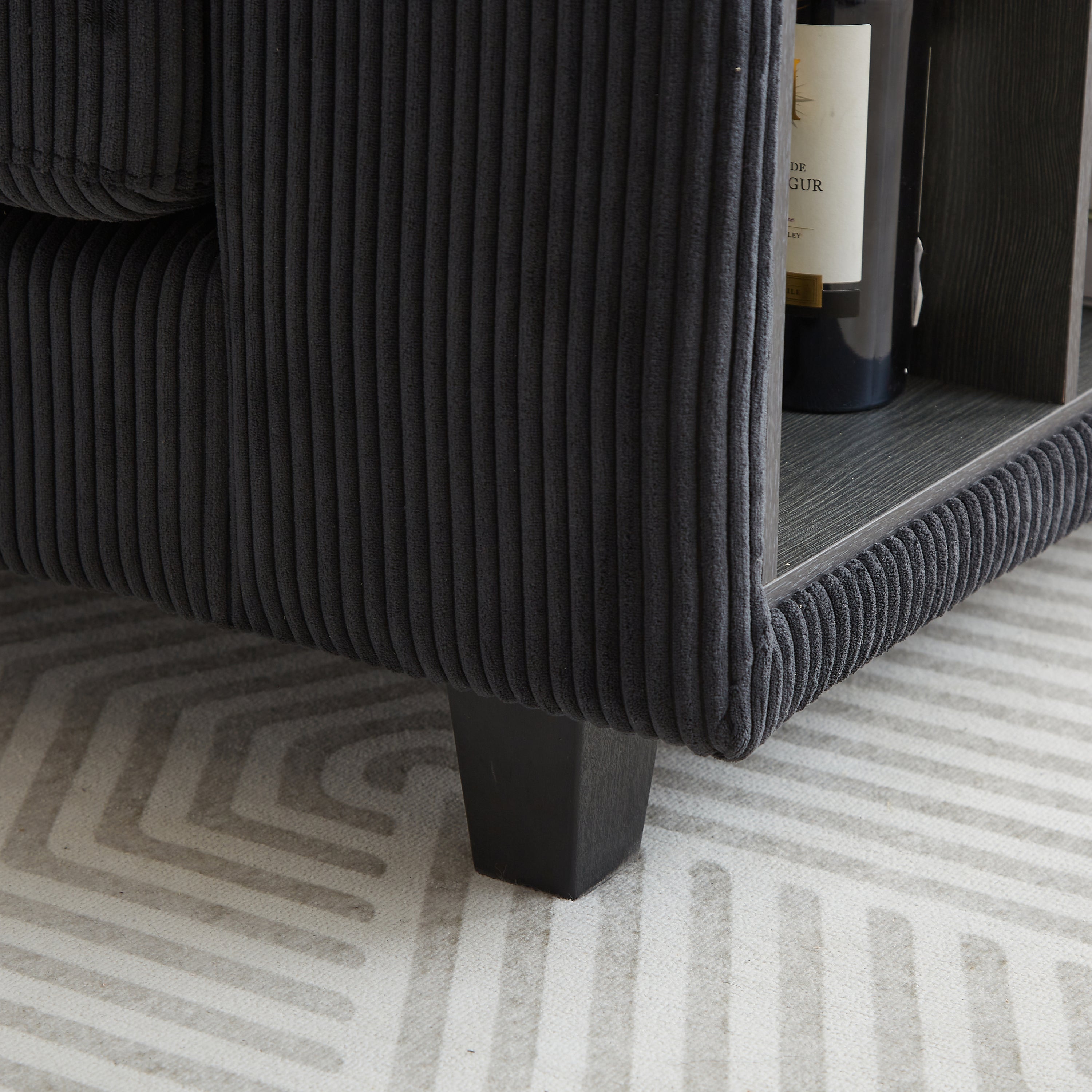 102.75*102.75' L-Shaped Modular Sectional Sofa, Modern Corduroy Sectional Sofa, Arm with Storage With Cup Holder 5-Seat Convertible Sectional Sofa for Living Room, Bedroom, Lounge and Projection Room