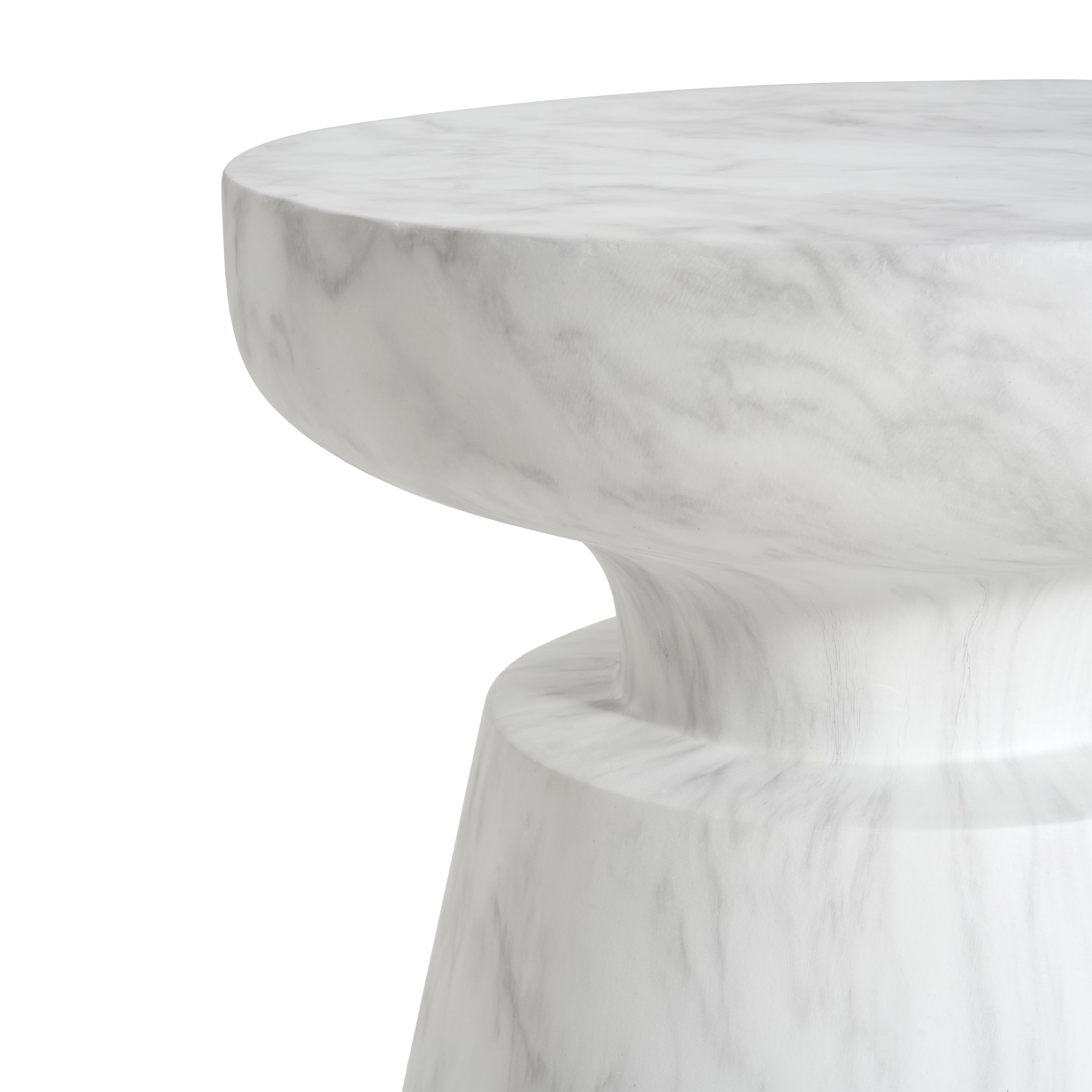 Outdoor Ponti Travertine Side Table,White