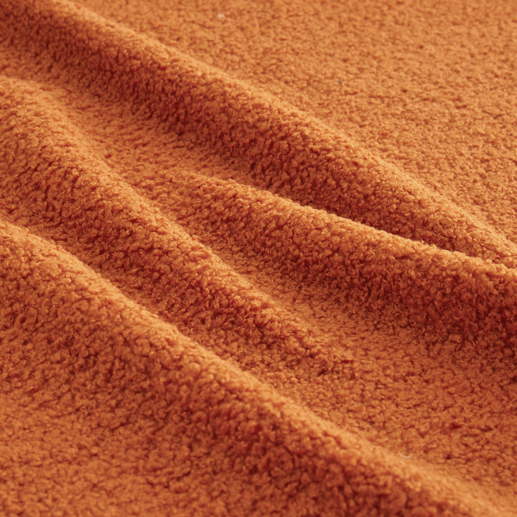 U-Shaped Boneless Sofa,Teddy Fabric No assembly required Curved armrest,Anti-slip Design,Streamlined Design 32D High Density Sponge,Full Compression Vacuum Packag,For Studies living Rooms,Orange