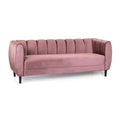 Miranda Velvet 3-Seater Sofa with Modern Glam Style and Blush Color